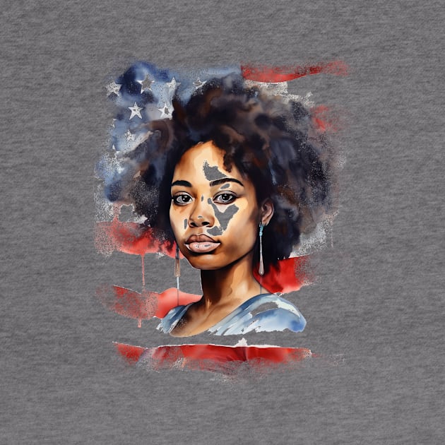 African American Woman in Watercolor: Graceful Portraiture by elaissiiliass